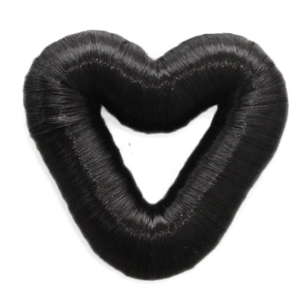 5 cm heart hair donut with artificial hair in various colours - Hair Accessories | Fashiongirl