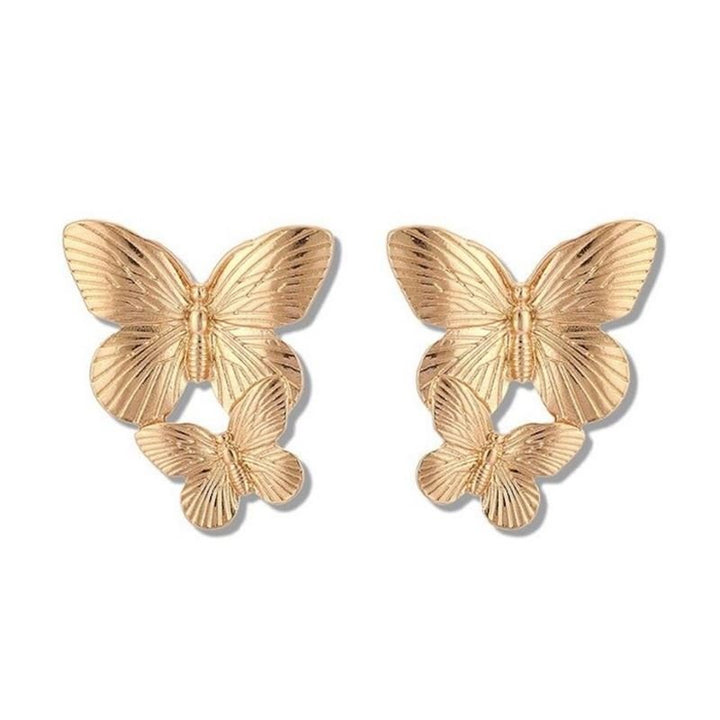 Chris Rubin - Butterflies Butterfly Earrings - Gold - | Fashiongirl