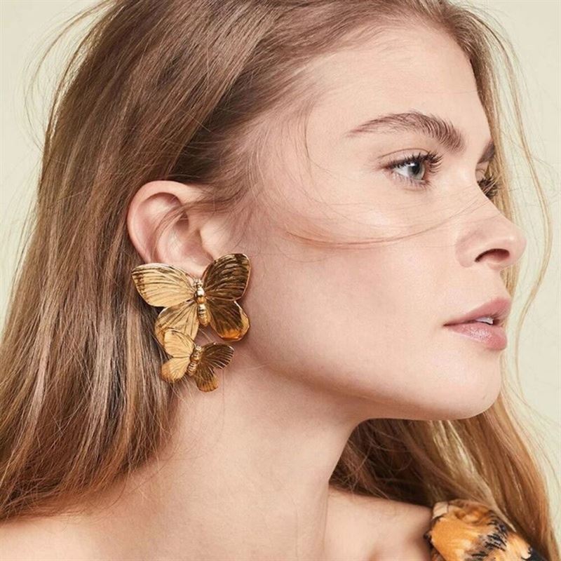 Chris Rubin - Butterflies Butterfly Earrings - Silver - | Fashiongirl