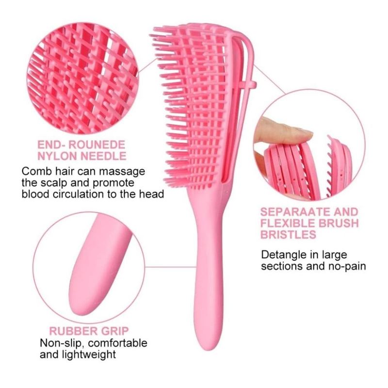 Curved Flex Hair Brush - Purple - Hair Styling tool | Fashiongirl