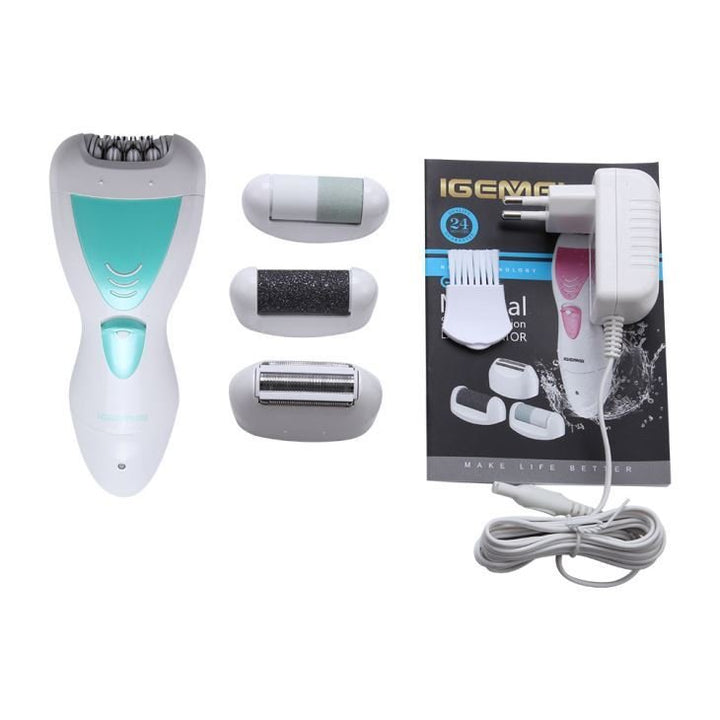 Gemei Pro 4 - in - 1 Ladyshaver epilator - Hair remover, callus remover, nail file - GM - 7006 - | Fashiongirl