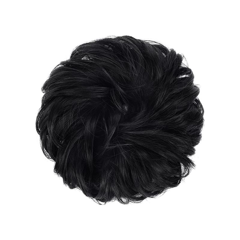 Messy Bun Hair elastic with curly artificial hair - 1# Jet Black - Hair Accessories | Fashiongirl