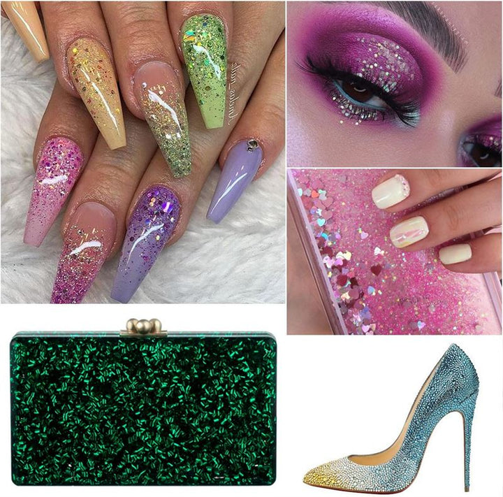 Nail Decoration / Nail Decoration Kit for manicure with pearls, sequins, glitter & diamonds - 48 bottles - | Fashiongirl