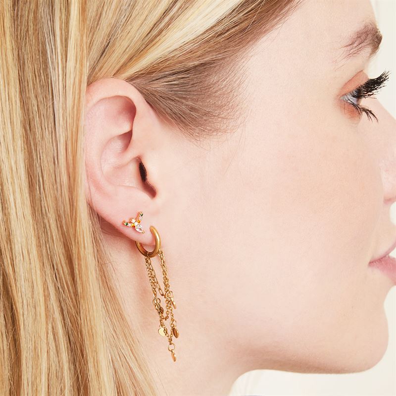 SOHO Heart Hoop Earrings - Gold - | Fashiongirl