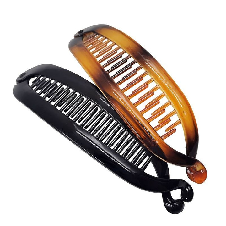 SOHO Slim Banana Hair Clip - Brown - | Fashiongirl