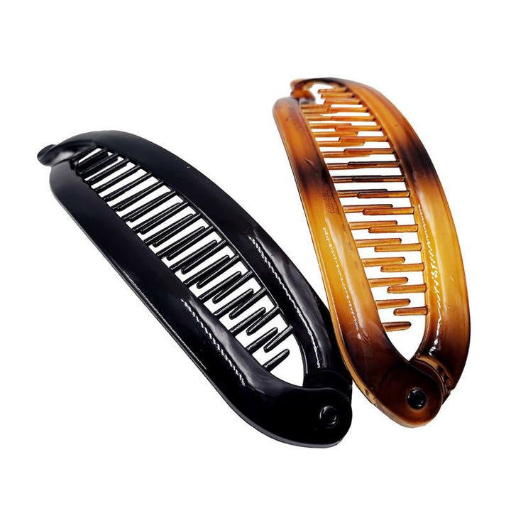 SOHO Slim Banana Hair Clip - Brown - | Fashiongirl