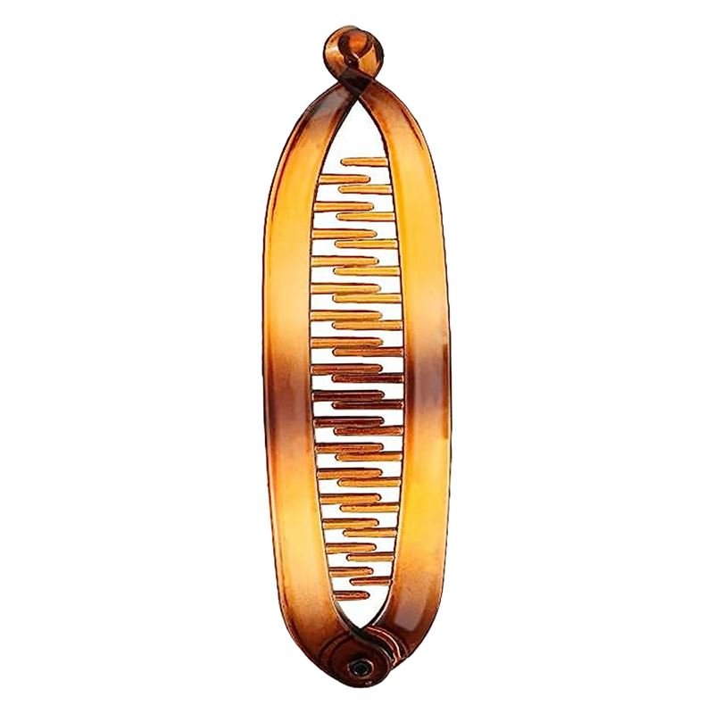 SOHO Slim Banana Hair Clip - Brown - | Fashiongirl