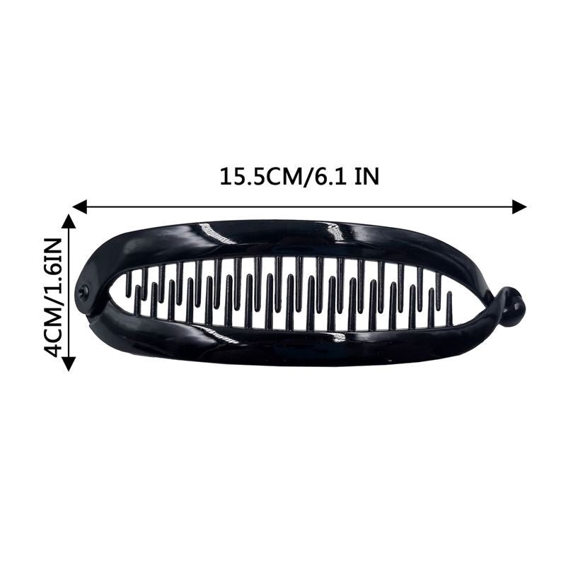 SOHO Slim Banana Hair Clip - Brown - | Fashiongirl