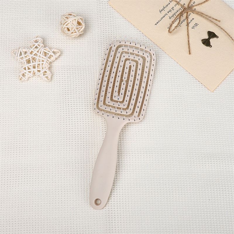 TBC Detangling Hair Brush - Wet & Dry Hollow Brush - Beige - Hair Styling tool