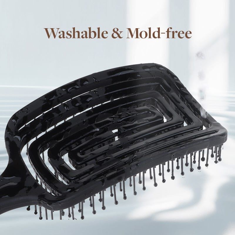 TBC Detangling Hair Brush - Wet & Dry Hollow Brush - Black - Hair Styling tool