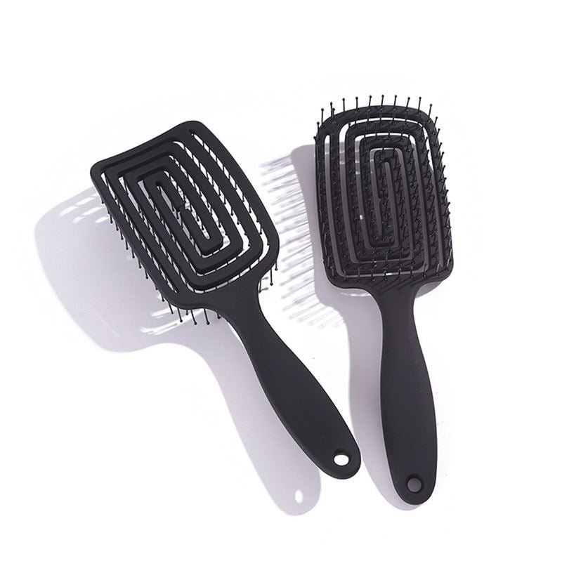 TBC Detangling Hair Brush - Wet & Dry Hollow Brush - Black - Hair Styling tool