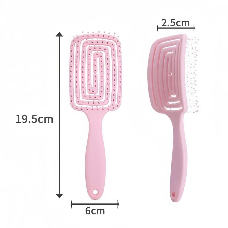 TBC Detangling Hair Brush - Wet & Dry Hollow Brush - Pink - Hair Styling tool