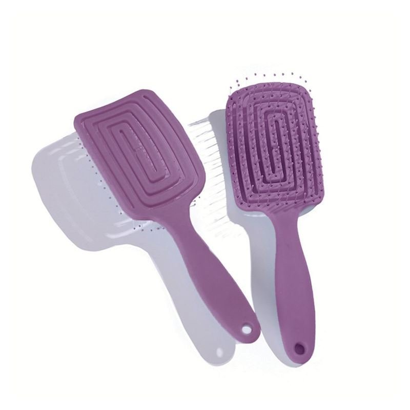 TBC Detangling Hair Brush - Wet & Dry Hollow Brush - Purple - Hair Styling tool