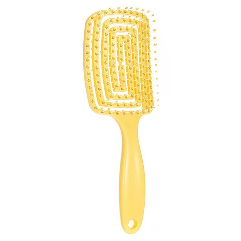TBC Detangling Hair Brush - Wet & Dry Hollow Brush - Yellow - Hair Styling tool | Fashiongirl