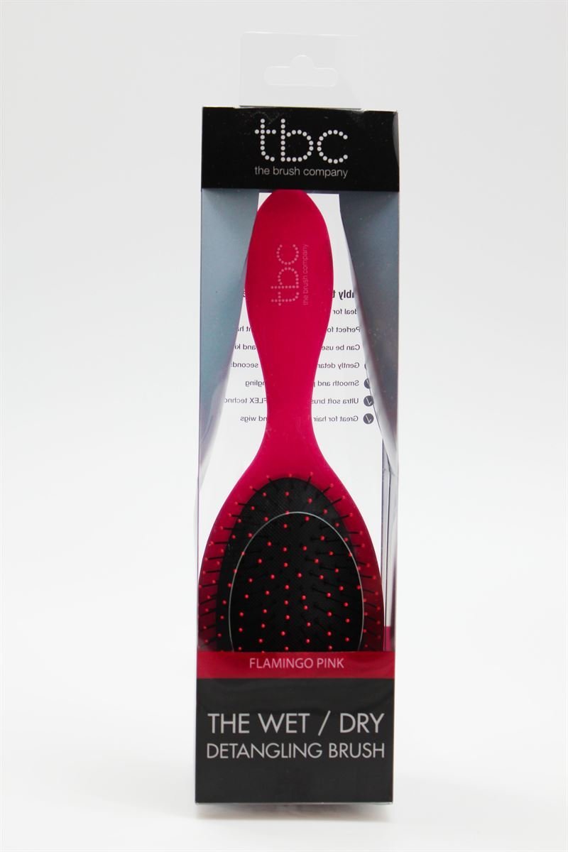 TBC The Wet & Dry Brush Detangler Hair Brush - Flamingo Pink - Hair Styling tool