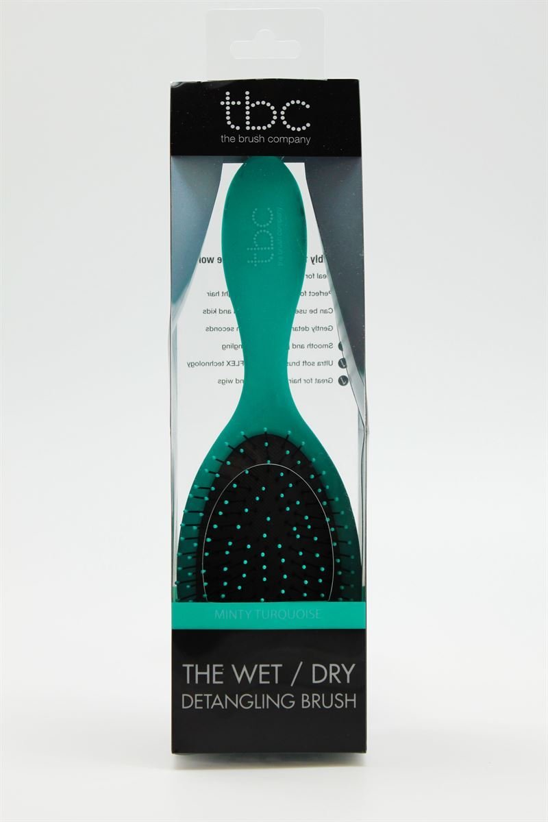 TBC The Wet & Dry Brush Detangler Hair Brush - Minty Turquoise - Hair Styling tool
