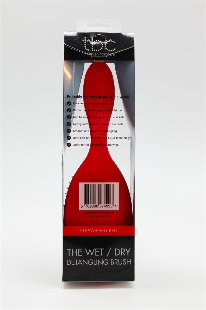 TBC The Wet & Dry Brush Detangler Hair Brush - Strawberry Red - Hair Styling tool