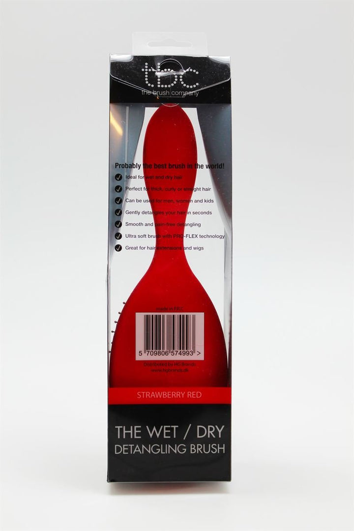 TBC The Wet & Dry Brush Detangler Hair Brush - Strawberry Red - Hair Styling tool