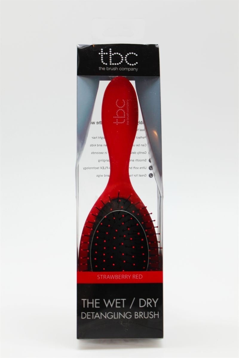 TBC The Wet & Dry Brush Detangler Hair Brush - Strawberry Red - Hair Styling tool