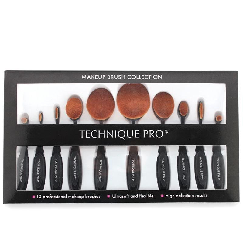 Technique PRO Oval Brushes for Makeup - 10 sets -