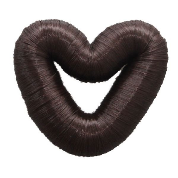 8 cm heart hair donut with artificial hair in various colours - Fashiongirl