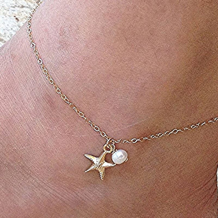 Anklet Starfish + Pearl - Fashiongirl