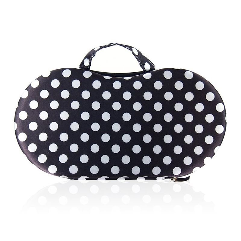 Bra storage bag - Black with white dots - Fashiongirl