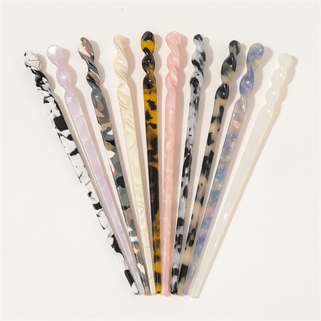 Chris Rubin Jade Hair Stick - Yellow Marble - | Fashiongirl