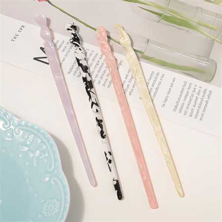 Chris Rubin Jade Hair Stick - Yellow Marble - | Fashiongirl