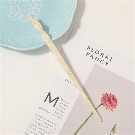 Chris Rubin Jade Hair Stick - Yellow Marble - | Fashiongirl