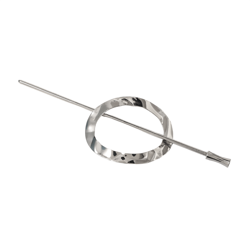 Chris Rubin Nova Oval Hair Claw - Silver - Hair Accessories | Fashiongirl