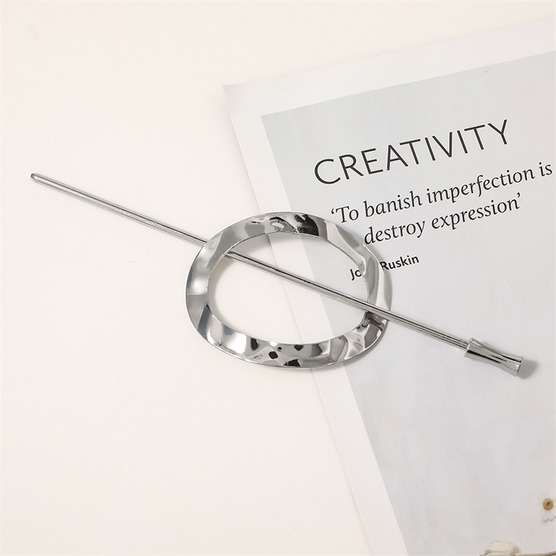 Chris Rubin Nova Oval Hair Claw - Silver - Hair Accessories | Fashiongirl