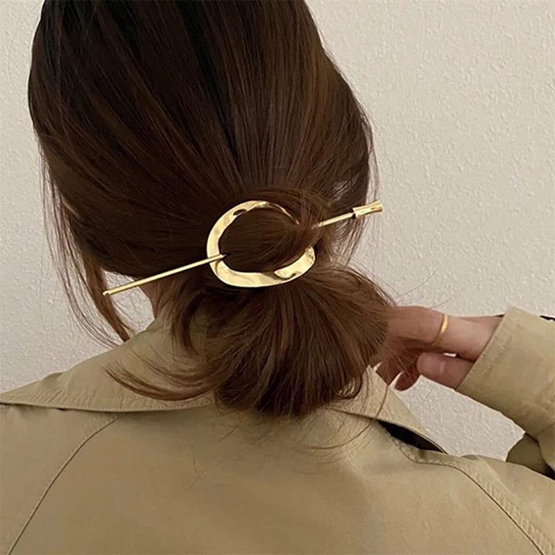 Chris Rubin Nova Oval Sliding Hair Claw - Gold - Fashiongirl