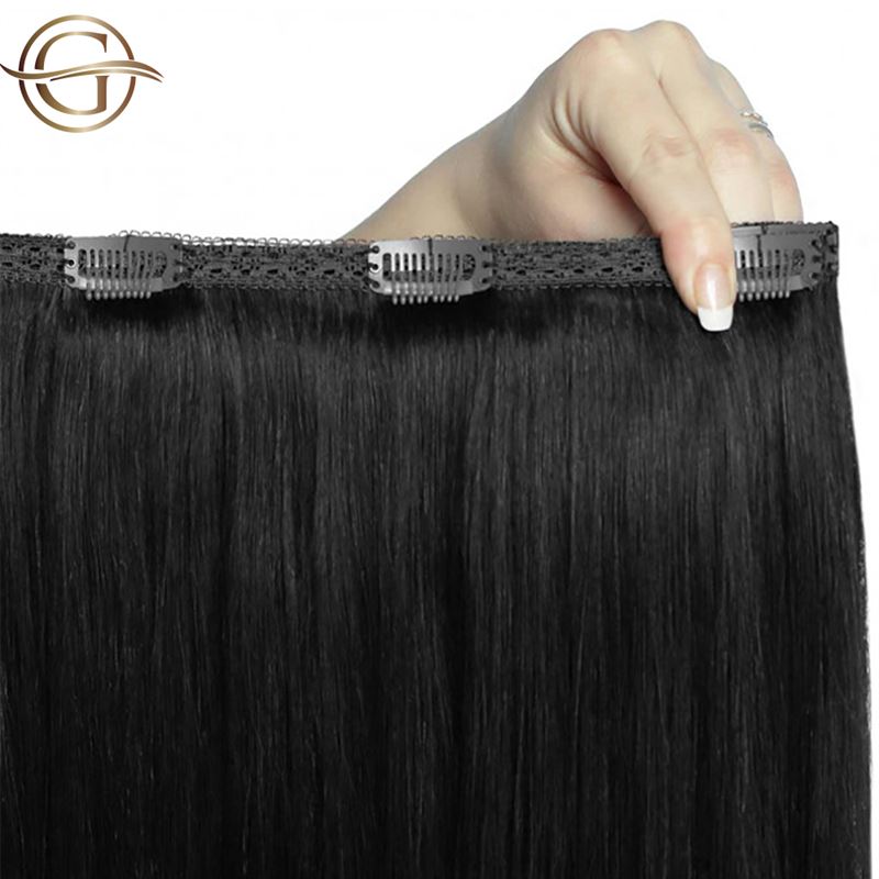 Clip on hair extensions #1 Black - 7 sets - 50 cm | Gold24 - Fashiongirl