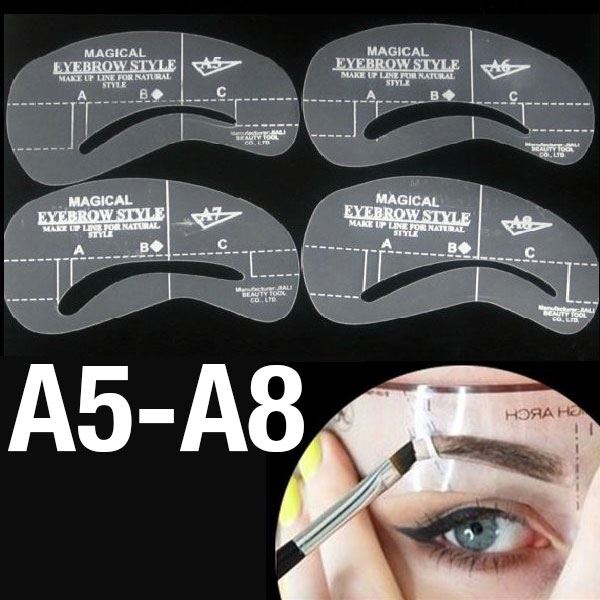 Eyebrow Templates - Eyebrow Stencils (A5 - A8) - 4 pcs. - Fashiongirl