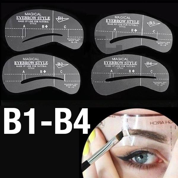 Eyebrow Templates - Eyebrow Stencils (B1 - B4) - 4 pcs. - Fashiongirl