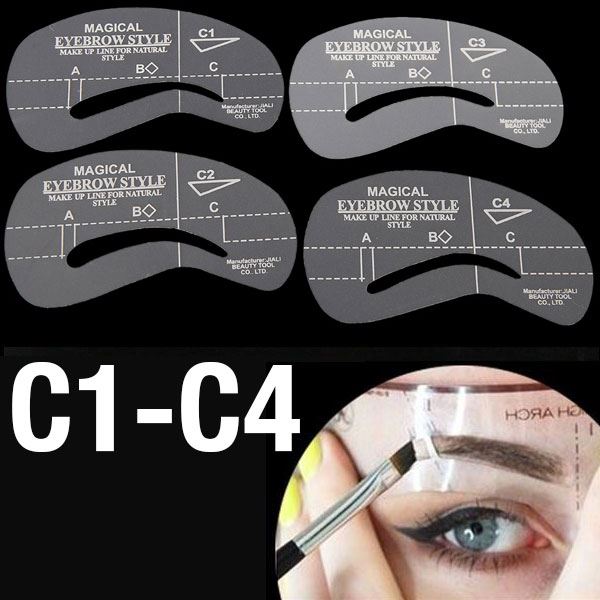 Eyebrow Templates - Eyebrow Stencils (C1 - C4) - 4 pcs. - Fashiongirl