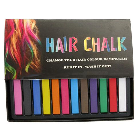 Hair Chalk pack with 12 beautiful hair chalks - Fashiongirl