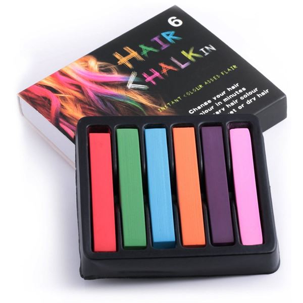 Hair Chalk pack with 6 hair chalks / hair crayons - Fashiongirl