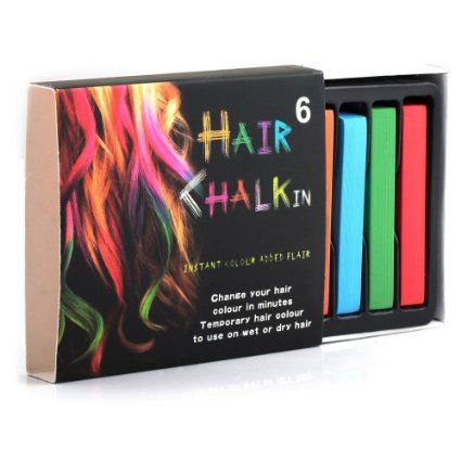 Hair Chalk pack with 6 hair chalks / hair crayons - Fashiongirl