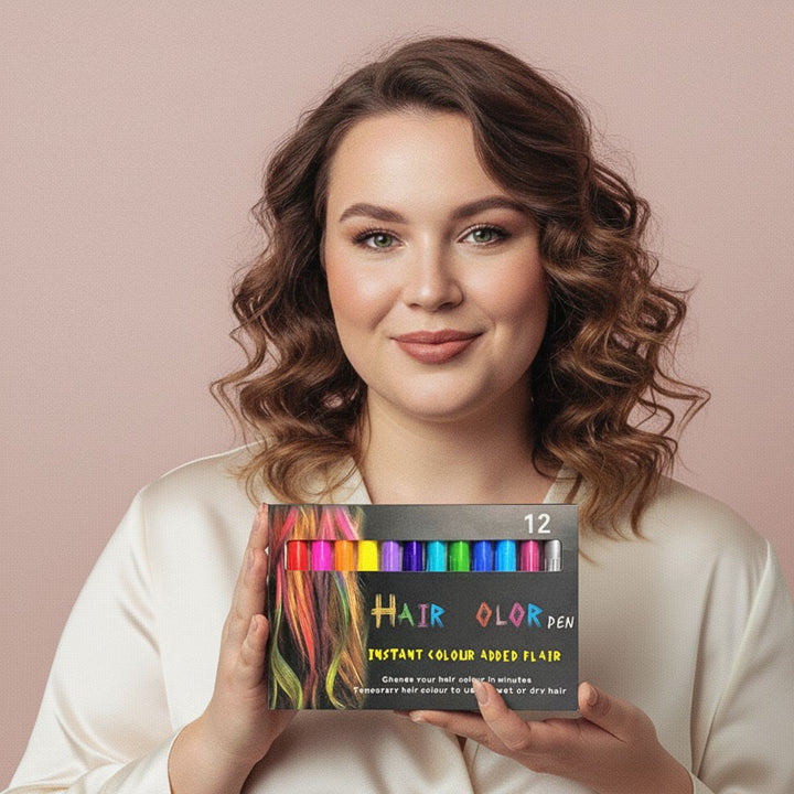 Haar-Kreide - Farb-Stifte - 12 Farben