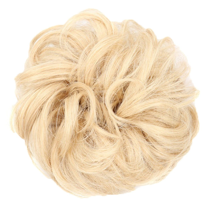 Messy Bun Hair elastic with curly artificial hair - 18T613 Light Blond - Fashiongirl