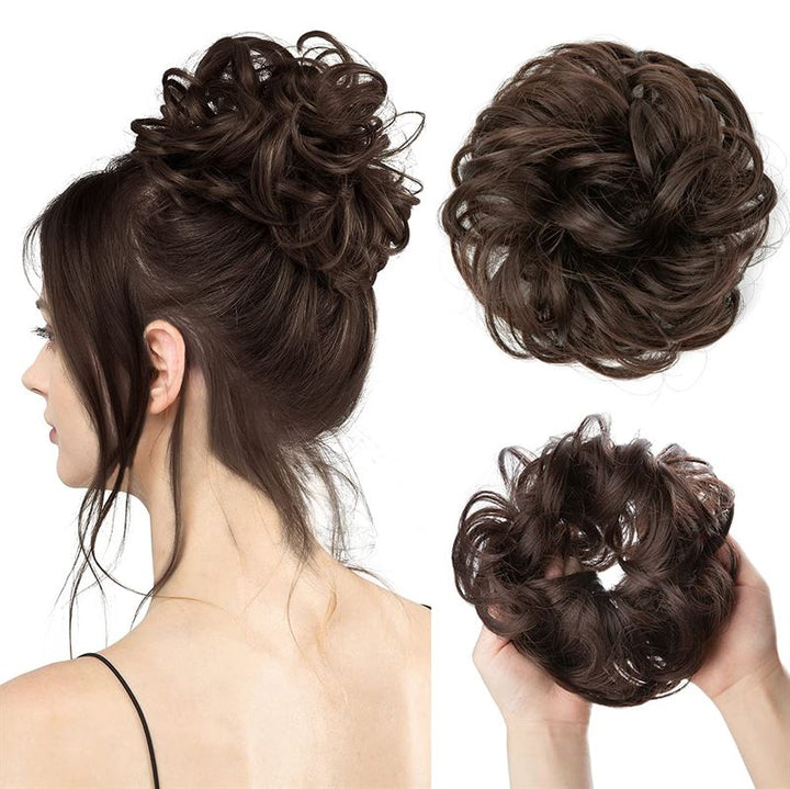 Messy Curly Hair for bun #2/30 - Brown - Fashiongirl