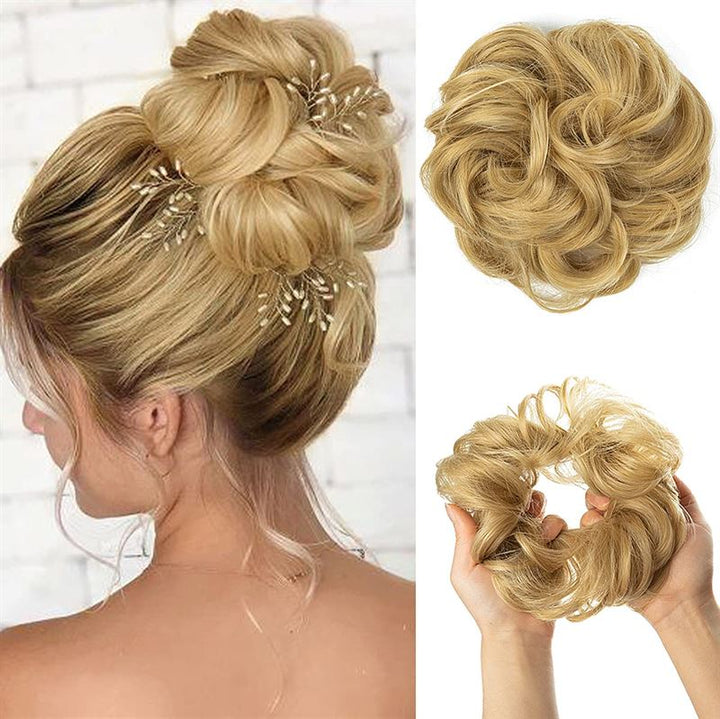 Messy Curly Hair for bun #27/613 - Medium Blonde - Fashiongirl