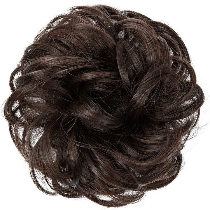 Messy Curly Hair for bun #6 - Dark Brown - Fashiongirl