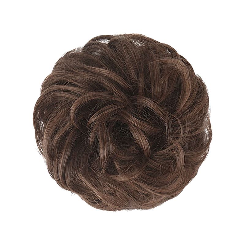 Messy Curly Hair for bun #8 - Medium Ash Brown - Fashiongirl