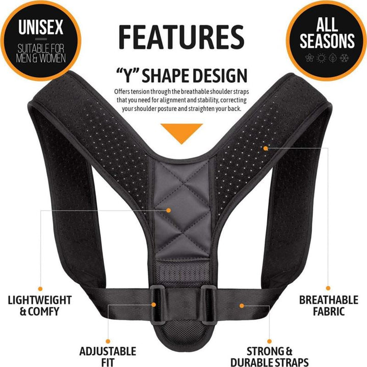 Posture corrector vest for back &amp; shoulder | Posture 2.0 Posture Support , black - Fashiongirl