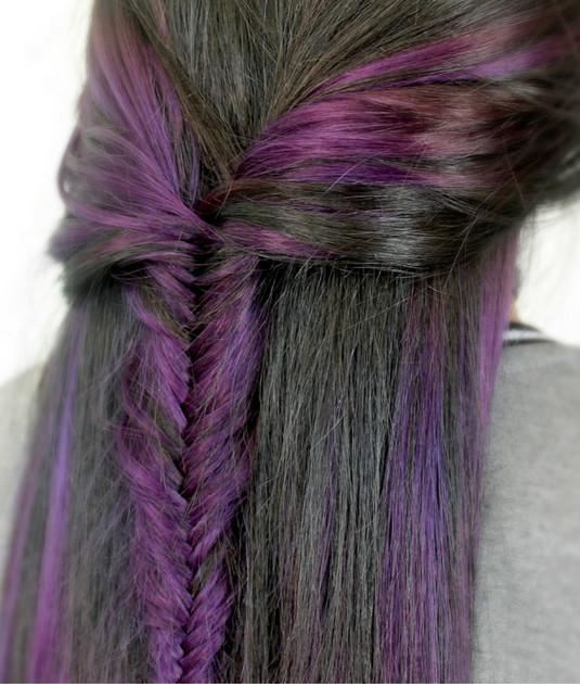 Purple, 50 cm - Crazy Colour Clip On - Fashiongirl