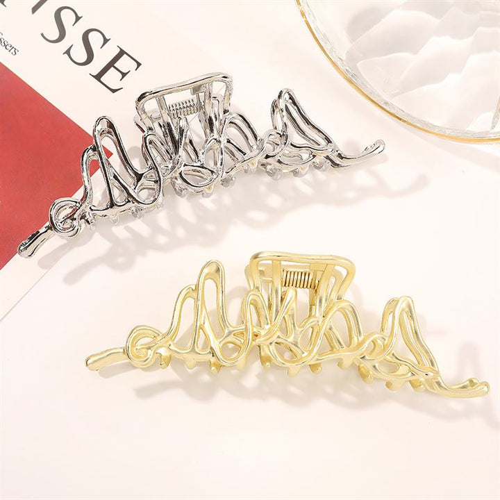 SOHO Asli Metal Hair Claw - Silver - Hair Accessories
