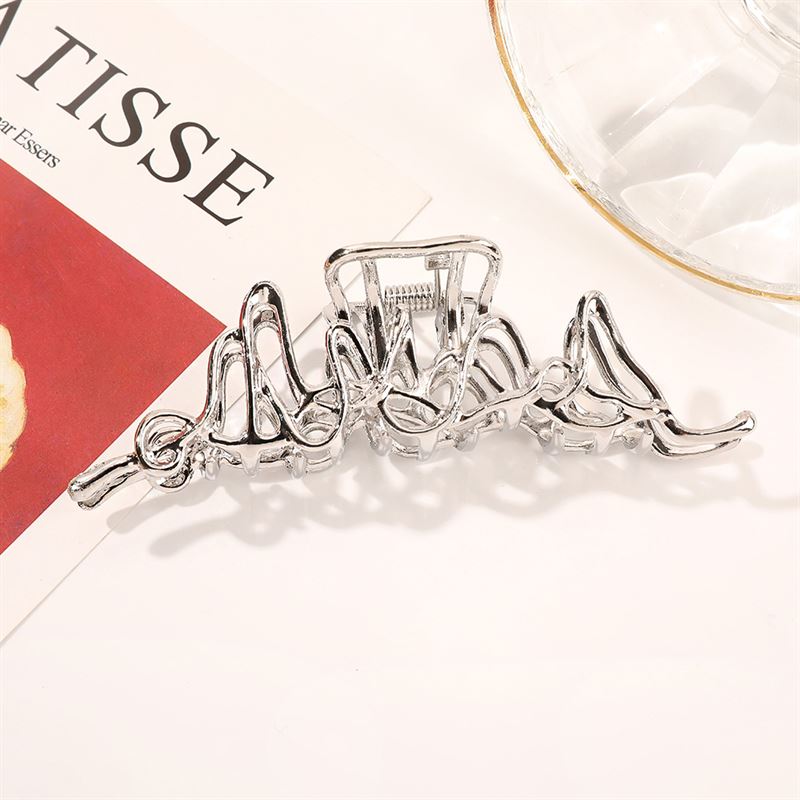 SOHO Asli Metal Hair Claw - Silver - Hair Accessories